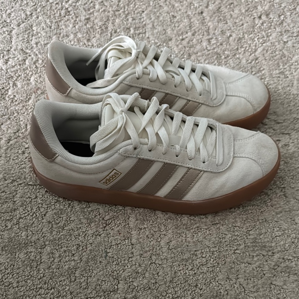 Adidas Cream and Tan Sneakers